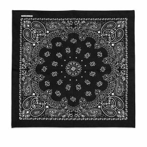 Black Paisley Cotton Bandana for Men & Women – 55 x 55 cm Pack of 6 Pcs