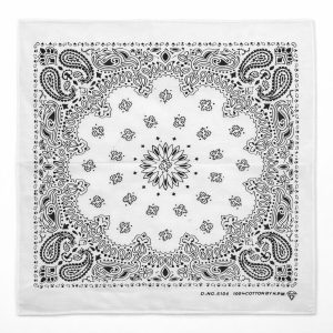 White Paisley Cotton Bandana for Men & Women – 55 x 55 cm Pack of 6 Pcs